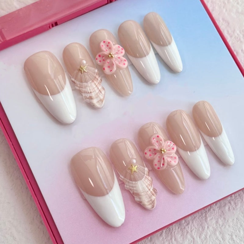 Nature-Themed Artistic Press-On Nail Set Bowlift
