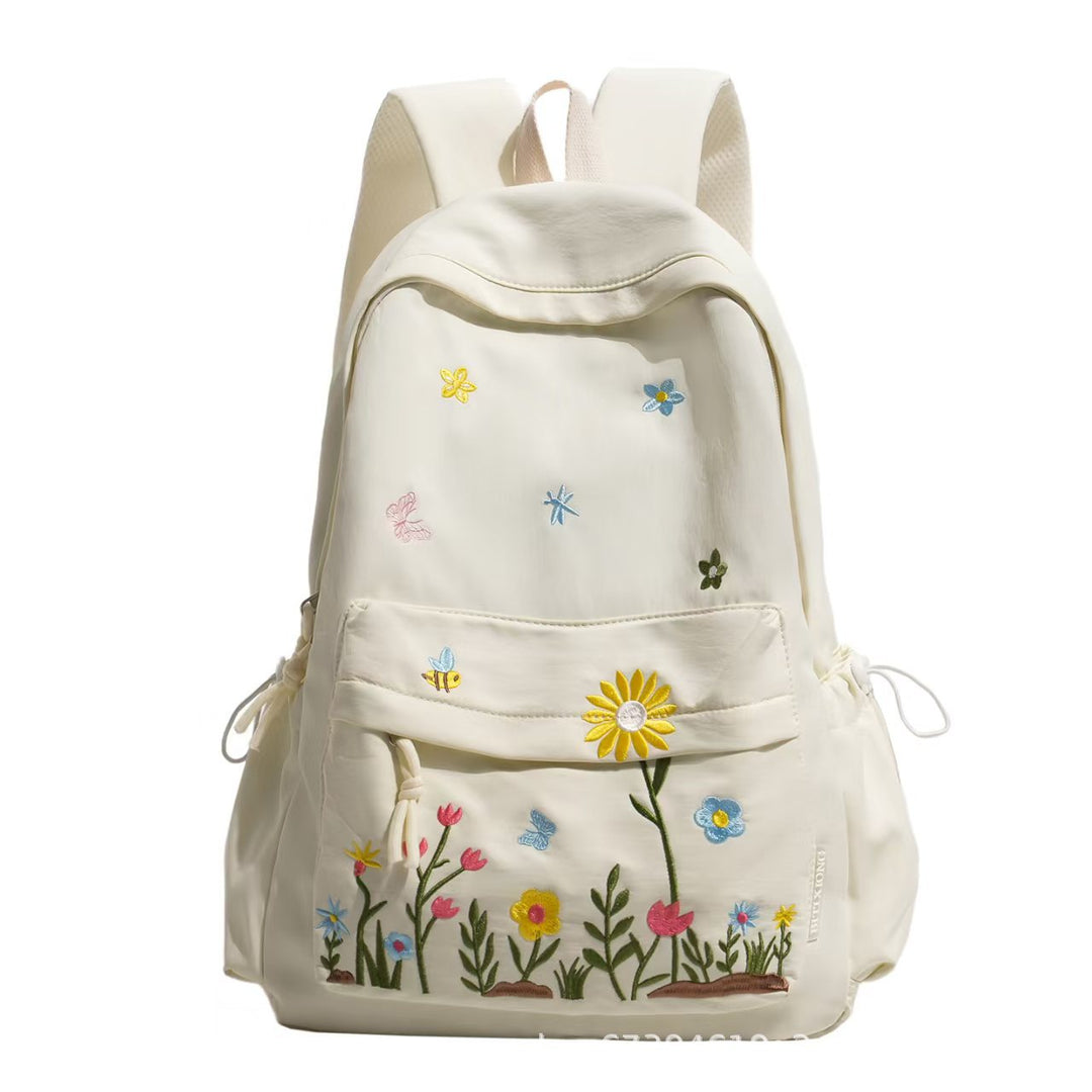Floral Embroidered Backpack Bowlift