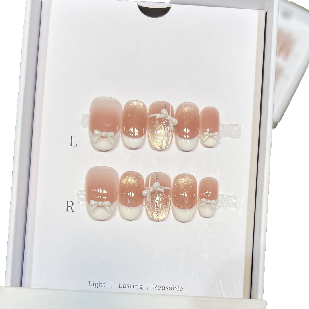 Elegant Reusable Press-On Nail Set Bowlift