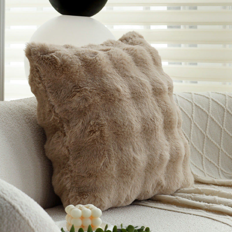 Luxurious faux fur pillowcase rectangular particularly soft Bowlift