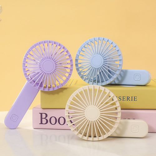 Women Portable Hand Fan with Integrated Handle and USB Connection Bowlift