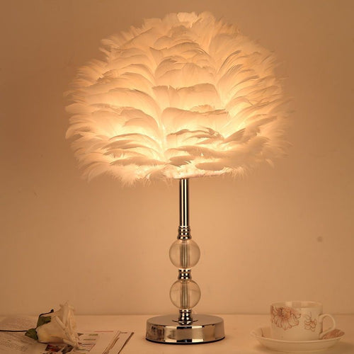 Feathered Decorative Table Lamp