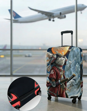 Unisex expandable suitcase cover with cat pattern, elastic protective material and zipper Bowlift