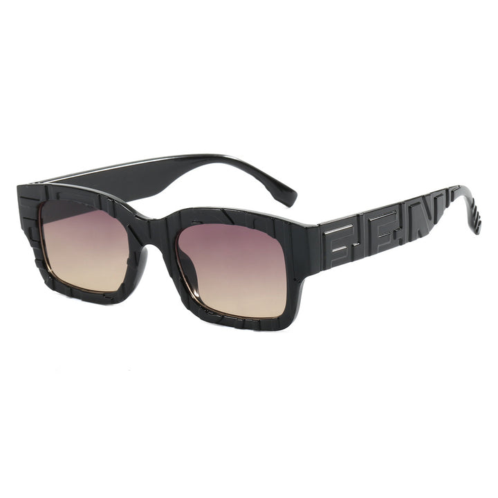 Women's fashionable square sunglasses with textured frame and UV protection Bowlift