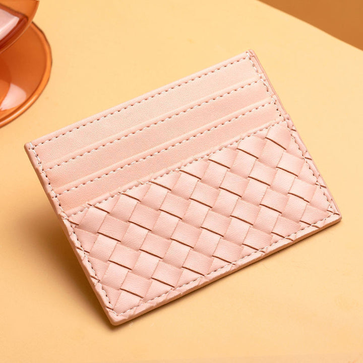 Woven Leather Cardholder Bowlift
