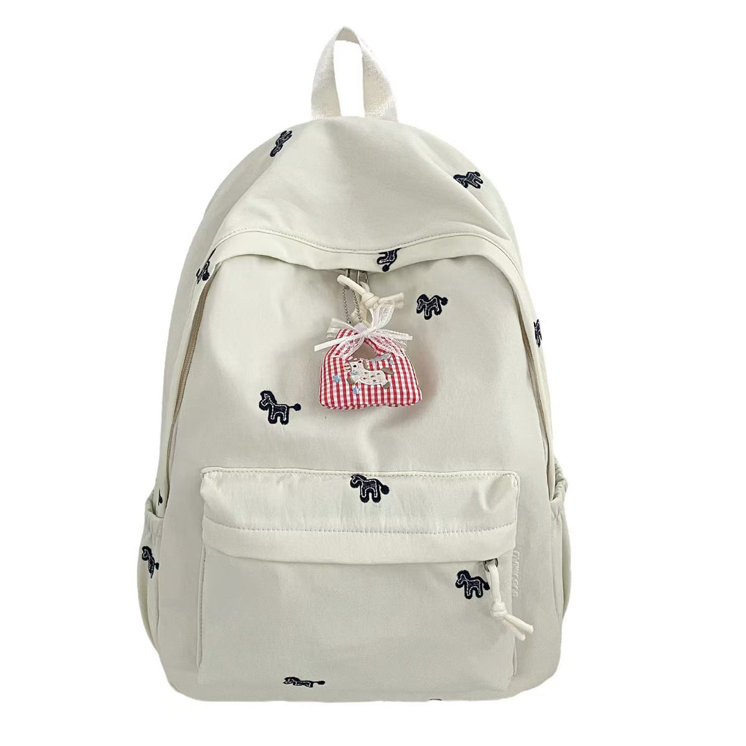Decorative Embroidered Backpack Bowlift