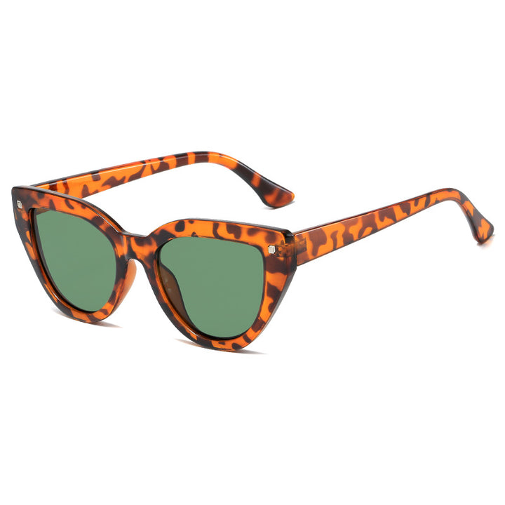 Women's Cat-Eye Sunglasses with Distinctive Animal Print Pattern Bowlift