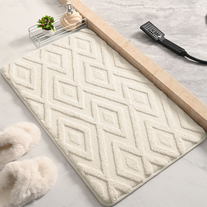Luxurious Diamond-Pattern Bath Mat