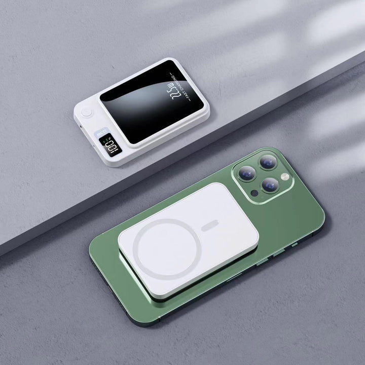 Portable power bank with intelligent LCD display and wireless charging function Bowlift