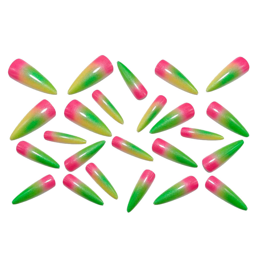 Trendy artificial nails with sparkling ombre color Bowlift