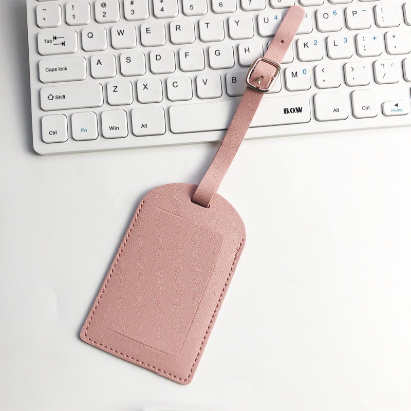 Premium Leather Luggage Tag with Adjustable Strap and ID Window Bowlift