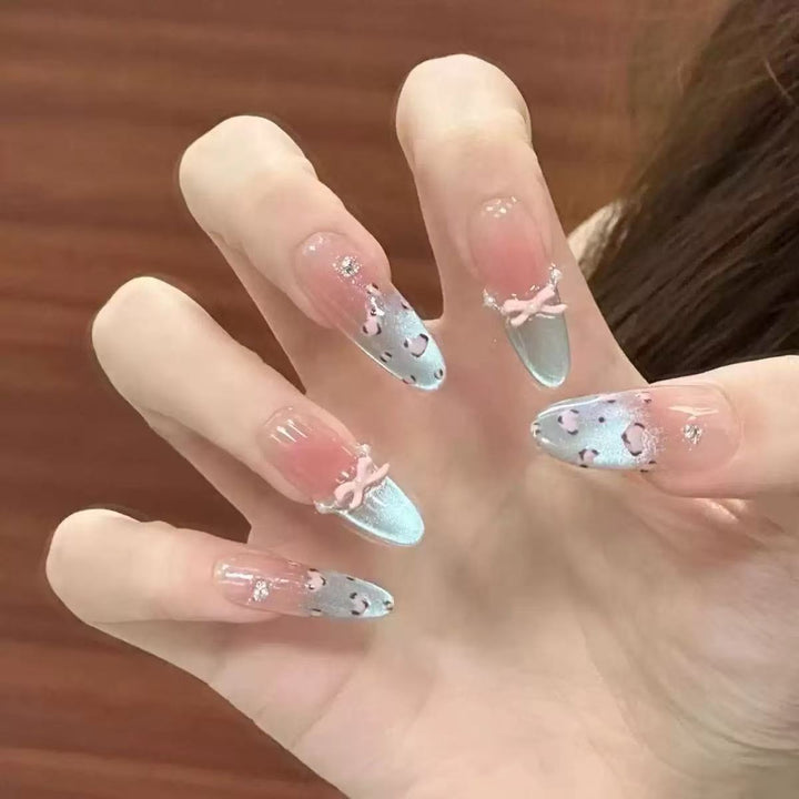 Decorative Press-On Nail Set with Unique Patterns Bowlift