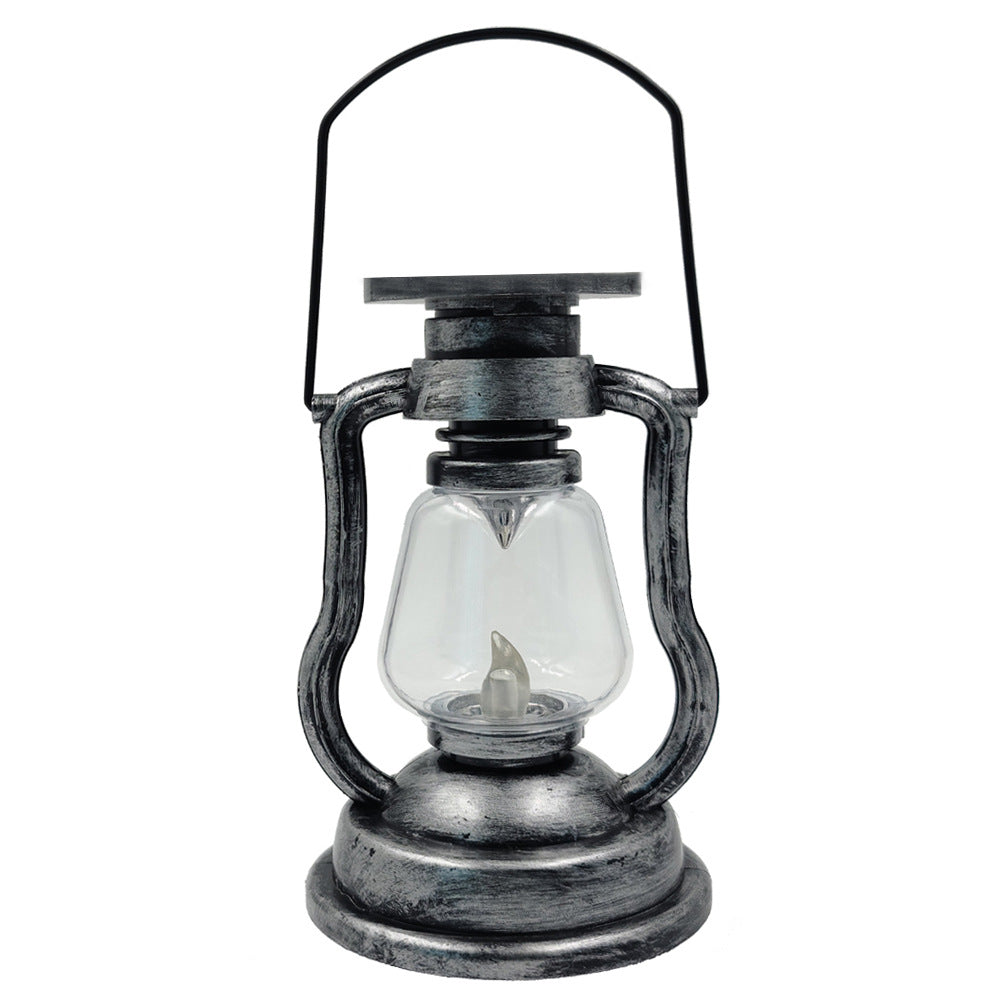 Antique-Style LED Hurricane Lantern With Flickering Flame Effect Glass Globe And Hanging Handle Portable Decorative Lamp Bowlift
