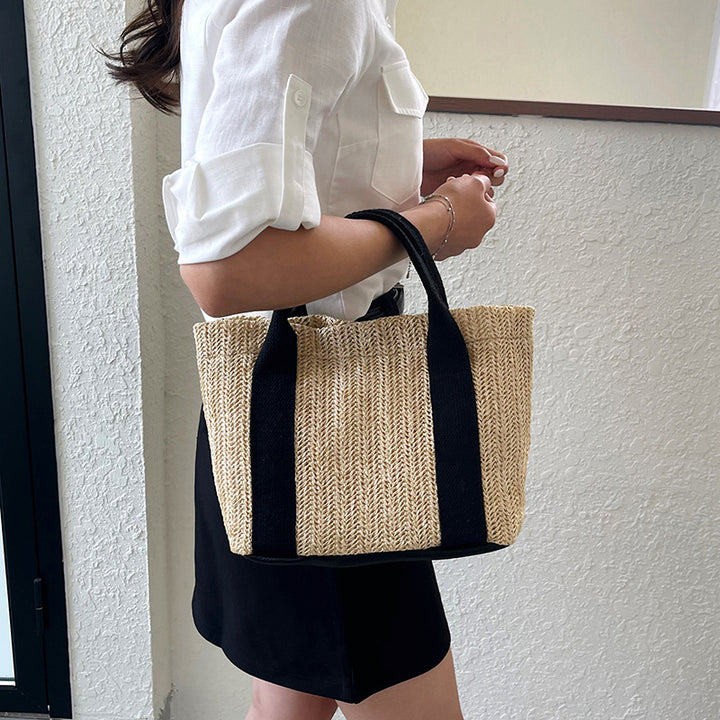 WoEco-Friendly Straw Beach Tote Bowlift