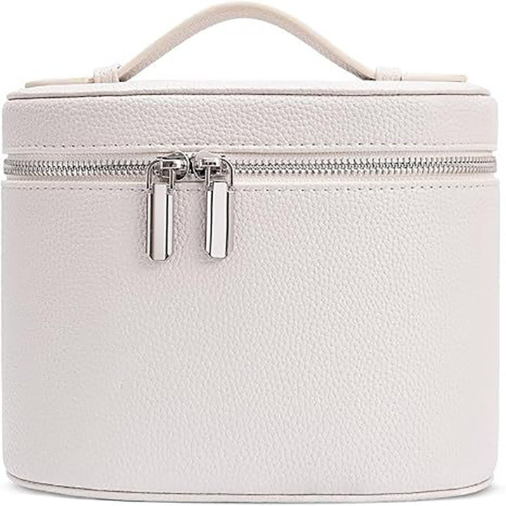 Cosmetic bag with practical carrying handle and double zipper Bowlift