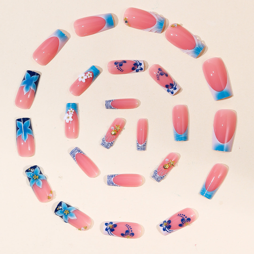 Tropical Floral 3D Nail Art Extensions Bowlift