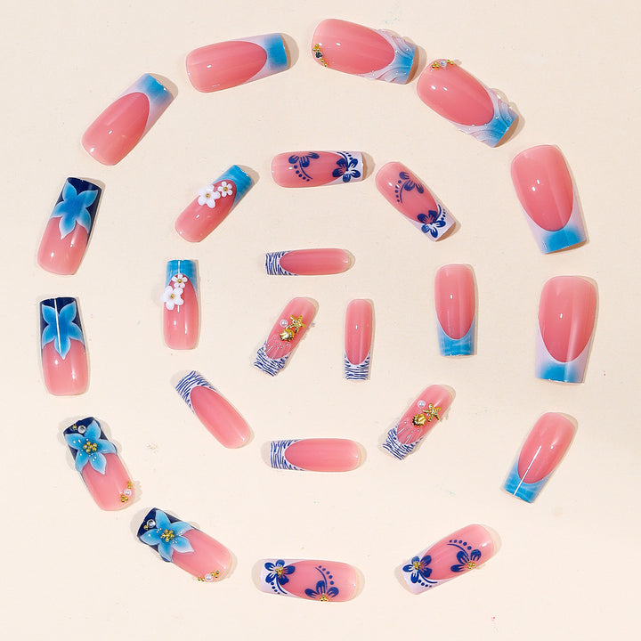 Tropical Floral 3D Nail Art Extensions Bowlift