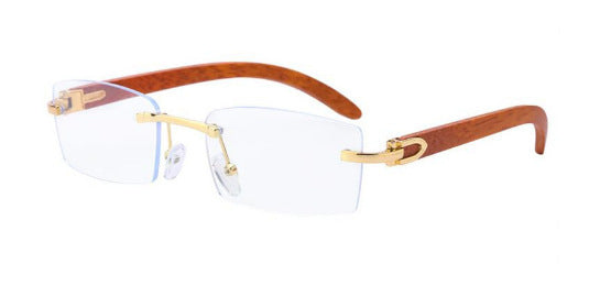 Stylish Wooden-Handled Square Sunglasses Bowlift