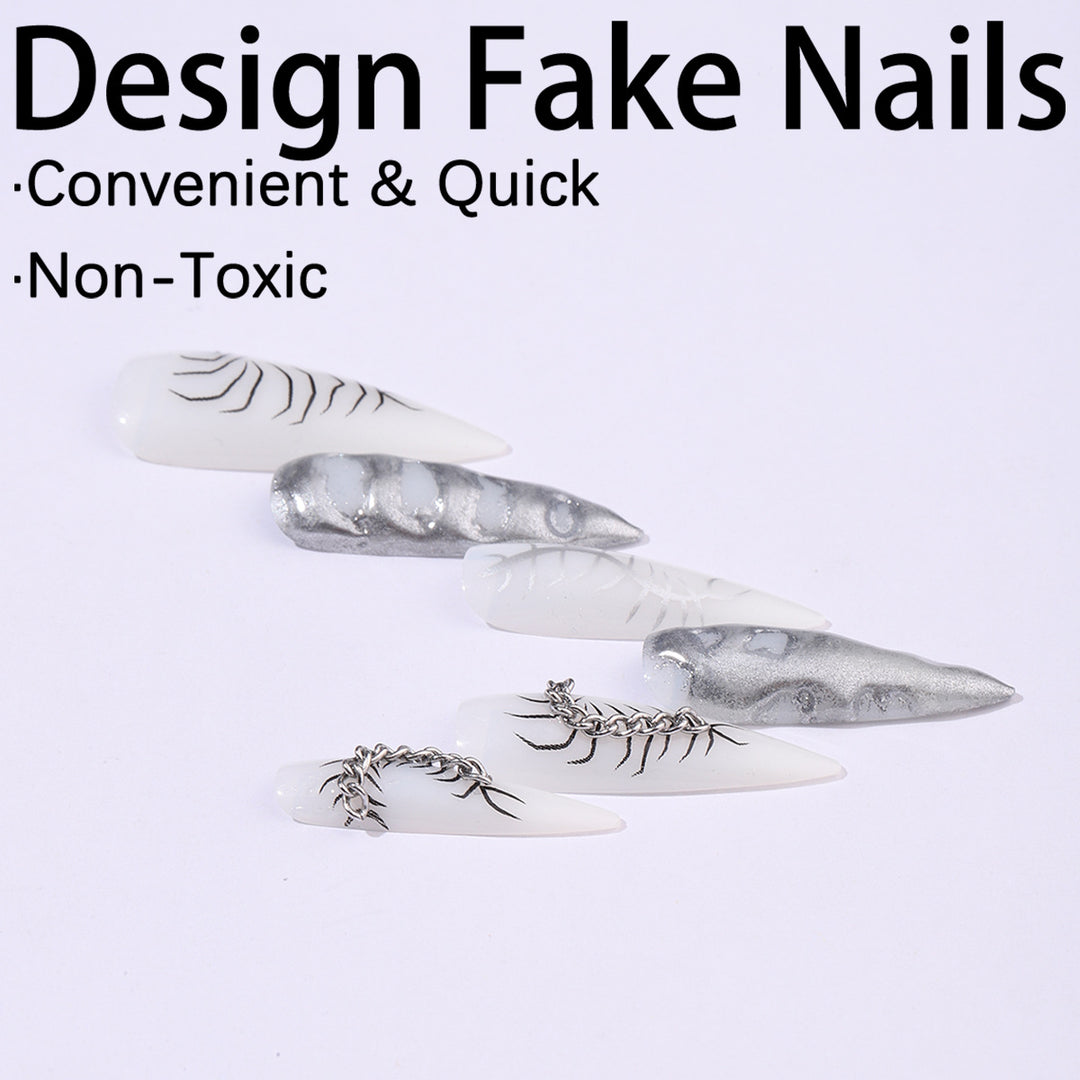 Creative nail art set with elegant floral designs and metallic accents Bowlift