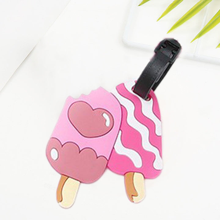 silicone novelty donut luggage tag with adjustable buckle strap and embossed sprinkle design Bowlift