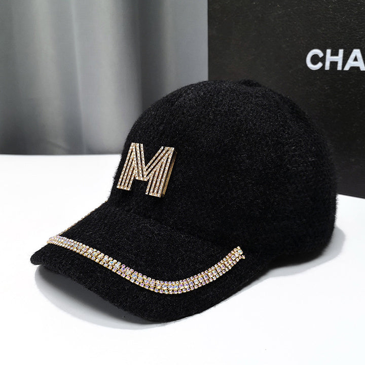 Women's Luxury Embellished Fleece Baseball Cap Bowlift