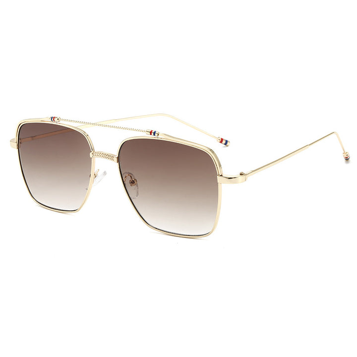 Ladies trendy curved glasses with narrow metal frame Bowlift