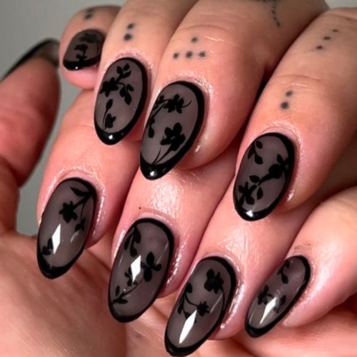 Elegant Floral Design Press-On Nails Bowlift