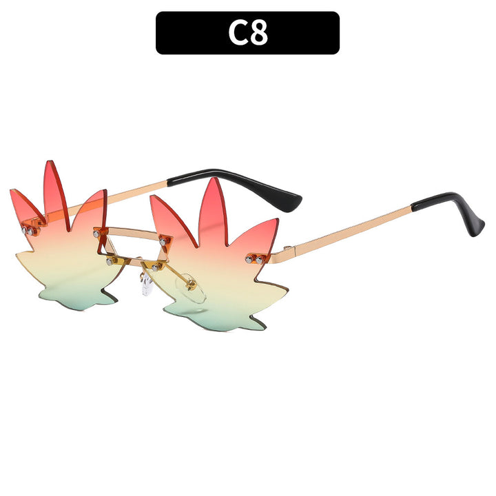 Artistic Leaf-Shaped Sunglasses