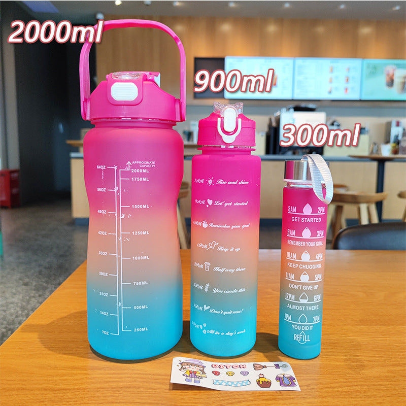 Women's ergonomic water bottle with motivational markings Bowlift