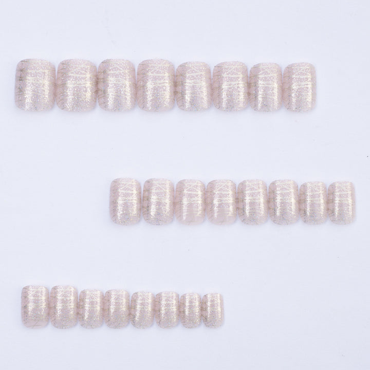 Glittering artificial nails with elegant metallic finish Bowlift