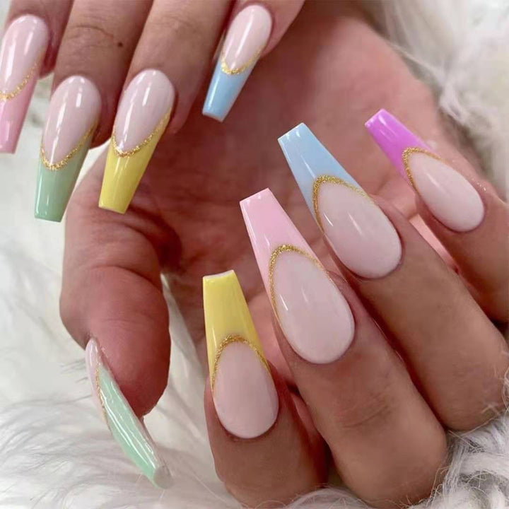 Long Artistic Press-On Nails Bowlift