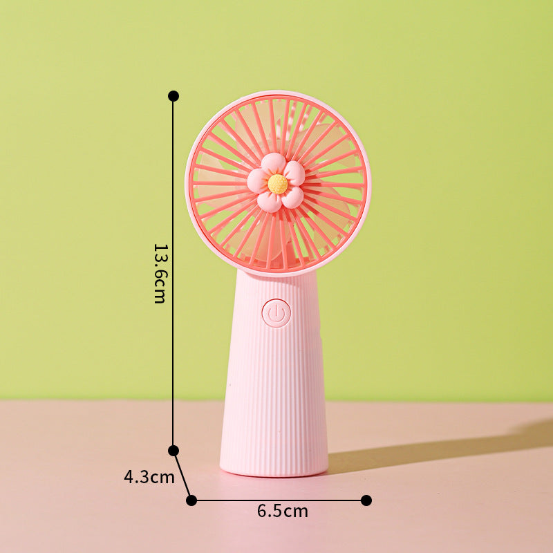 Decorative Floral Handheld Cooling Fan Bowlift