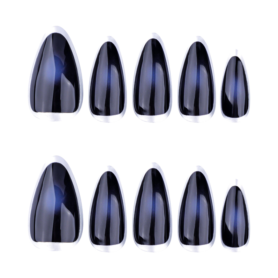 Artful stiletto nails with glamorous metallic finish Bowlift