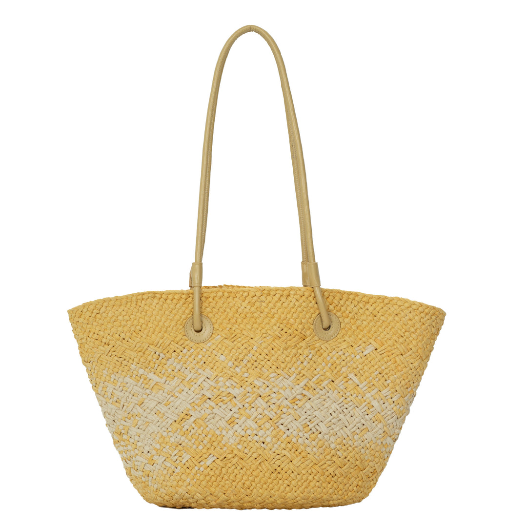 Elegant Rattan-Style Handbag with Double Handle Bowlift