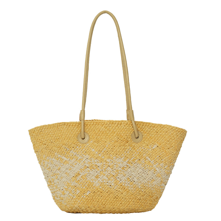 Elegant Rattan-Style Handbag with Double Handle Bowlift