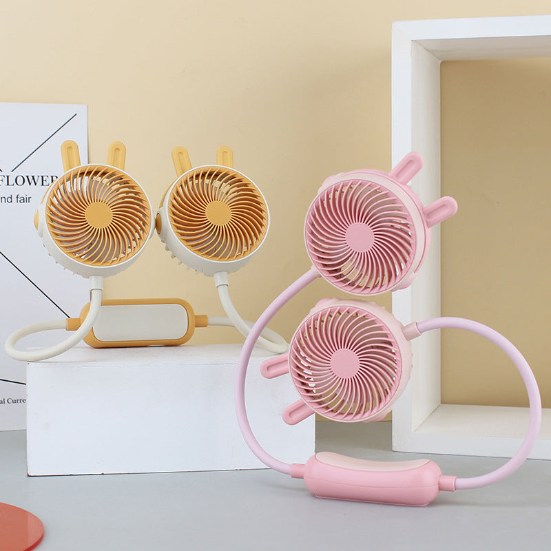 Women's Portable Mini Neck Fan with Dual Blower Bowlift