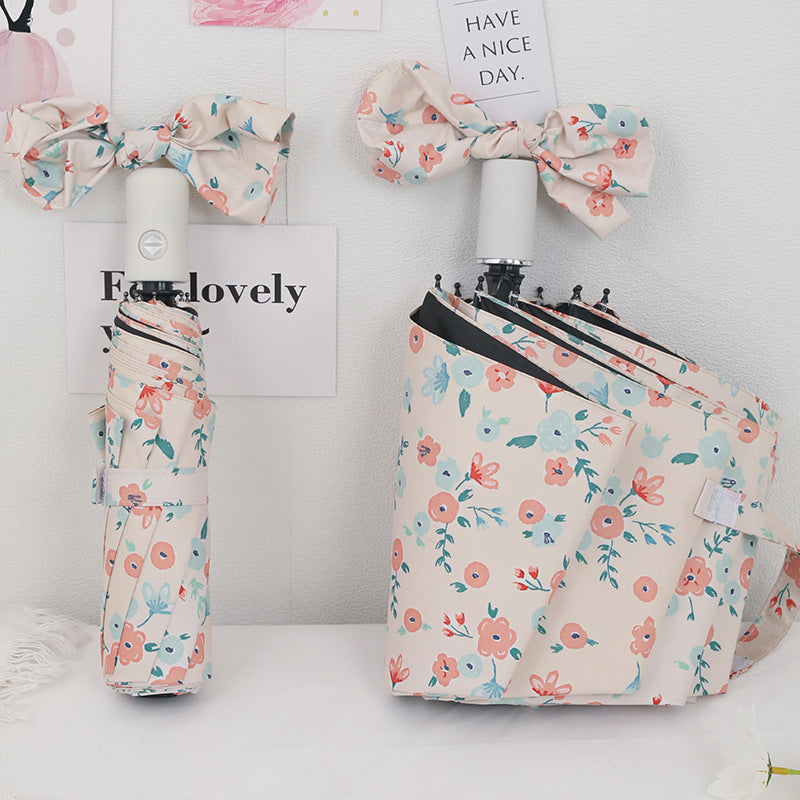 Ladies Automatic Umbrella with Colorful Floral Design Bowlift