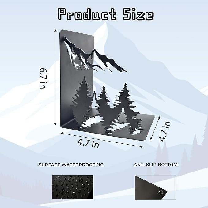 Mountain-Themed Bookend