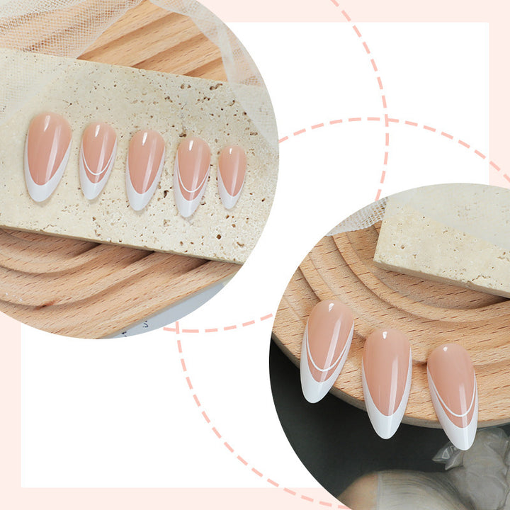 Acrylic nail set with natural look and self-adhesive tips Bowlift
