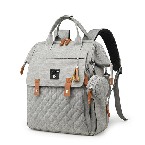 Multi-Functional Quilted Travel Backpack Bowlift