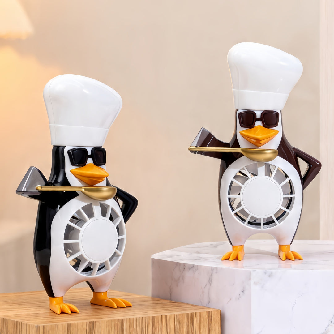Women's table fan in funny penguin design Bowlift