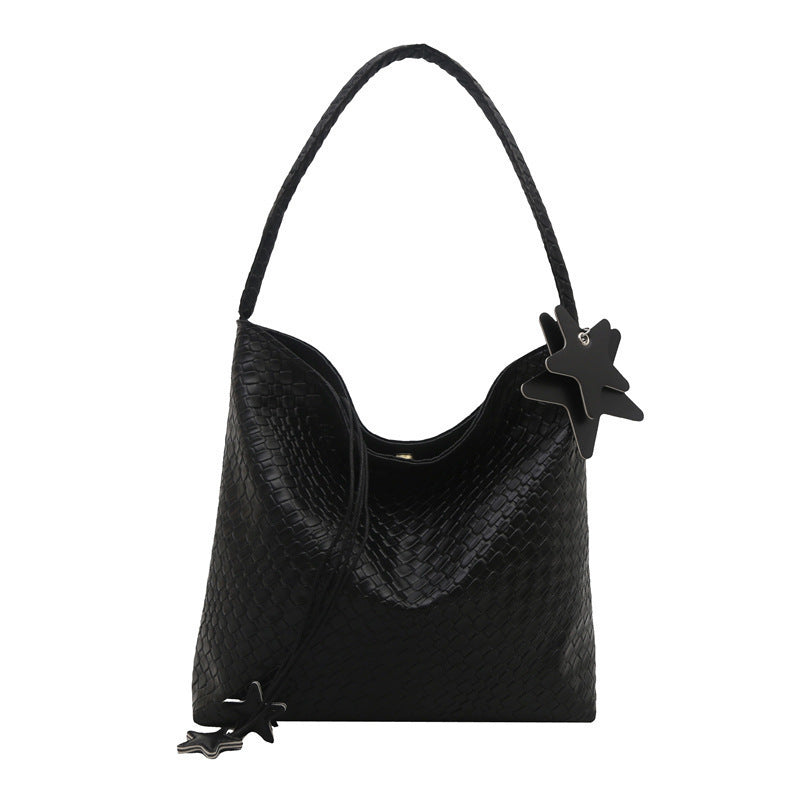 Textured Weave Handheld Shoulder Bag Bowlift