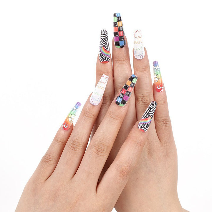 Luxury style artificial nails with intricate decorations Bowlift