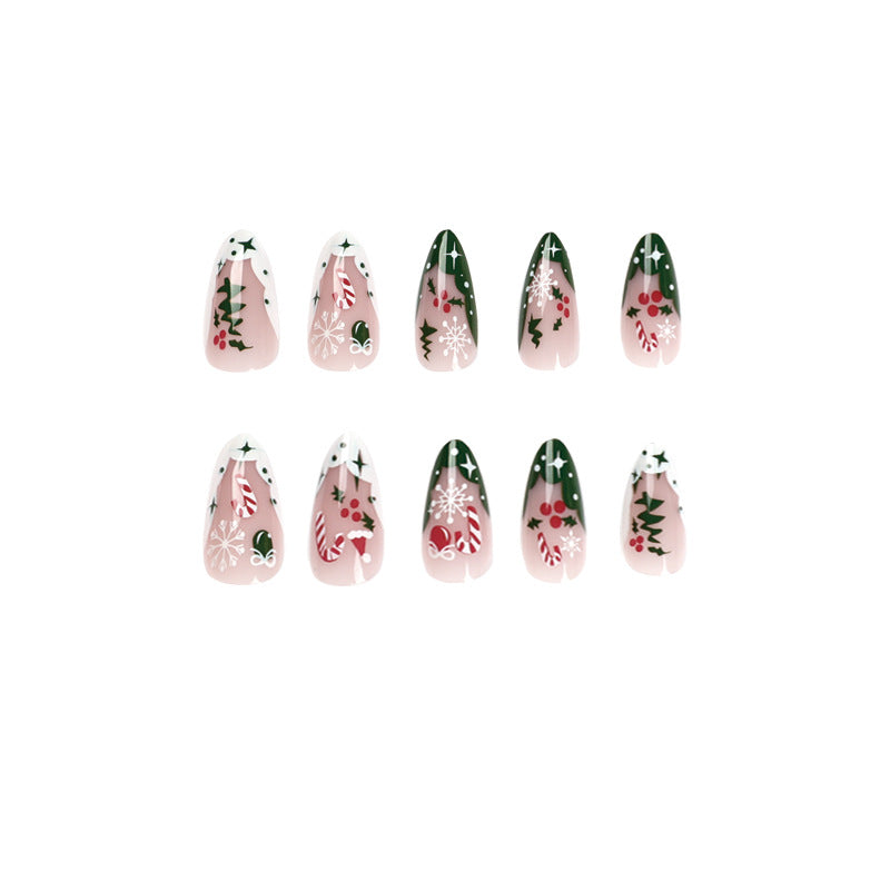 Trendy Christmas Art Gel Nails Bowlift