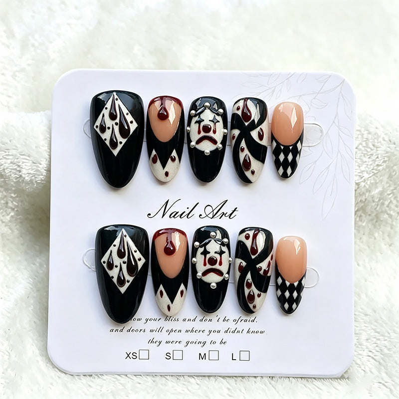 Artistic Press-On Nail Art Set with Intricate Patterns Bowlift