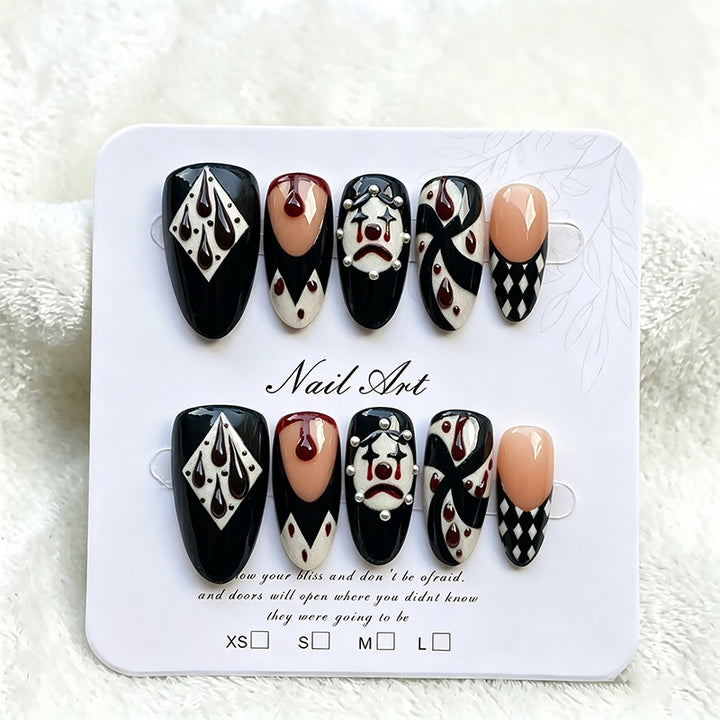 Artistic Press-On Nail Art Set with Intricate Patterns Bowlift