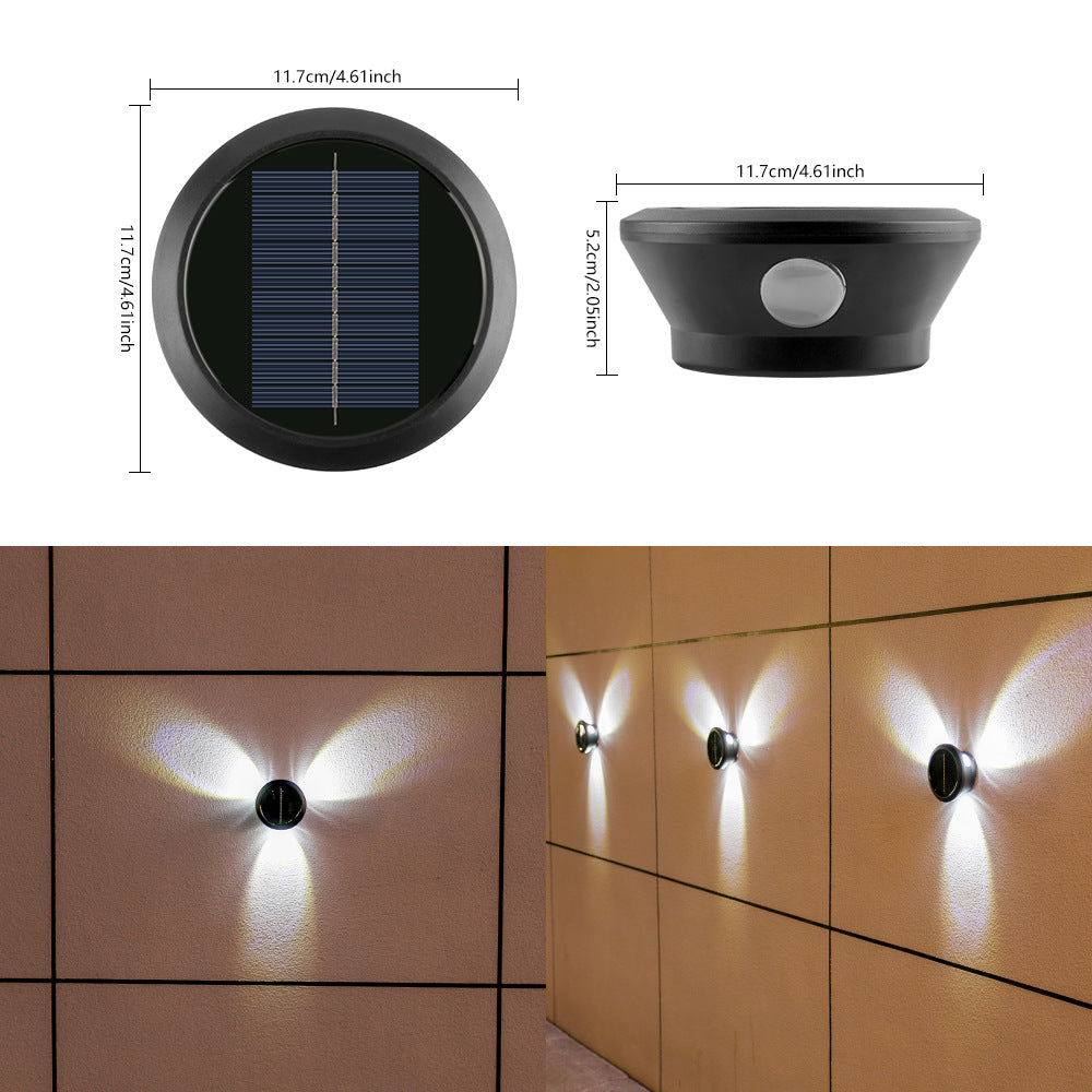 Outdoor Solar Wall Light Multi-Beam LED Decorative Accent Bowlift