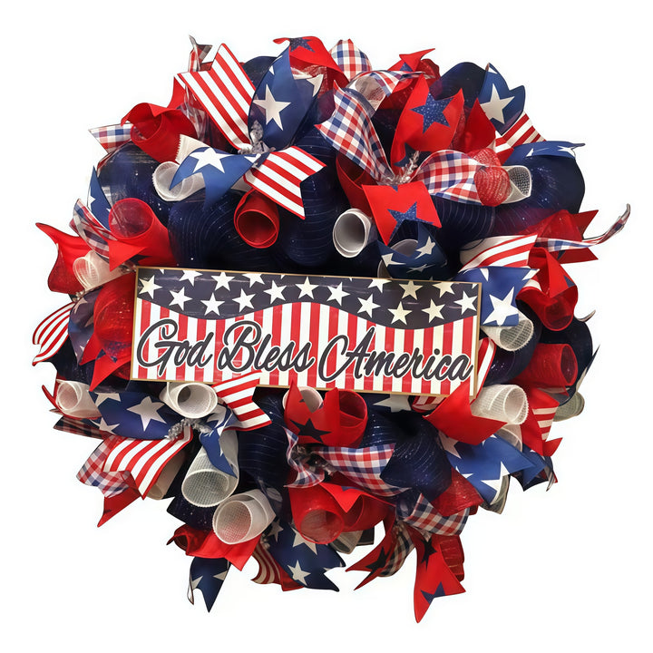 Unisex nan more patriotic door wreath with eagle Statue of Liberty and flag motif Bowlift