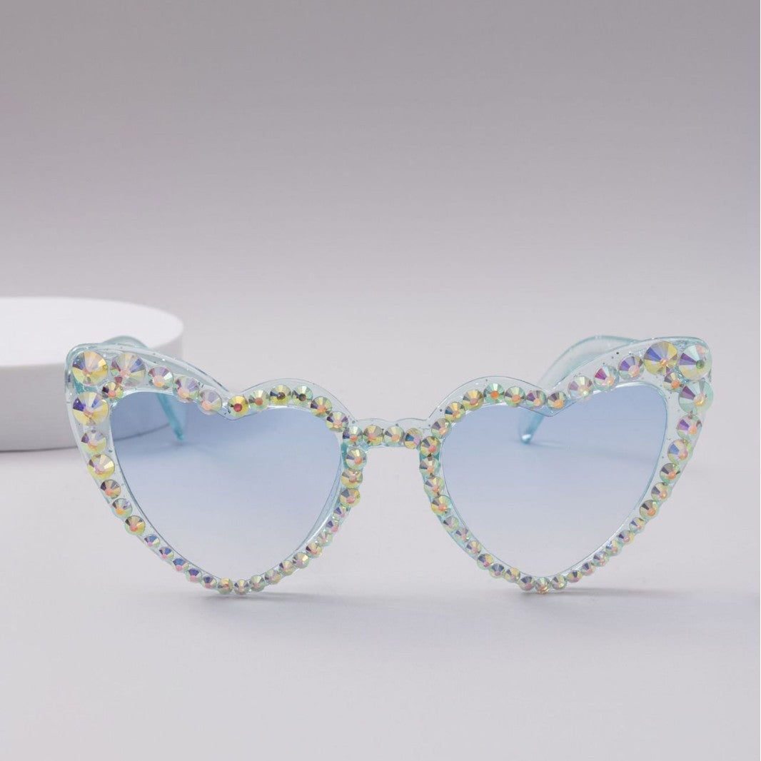 Women's Heart-Shaped Sparkle Sunglasses Bowlift