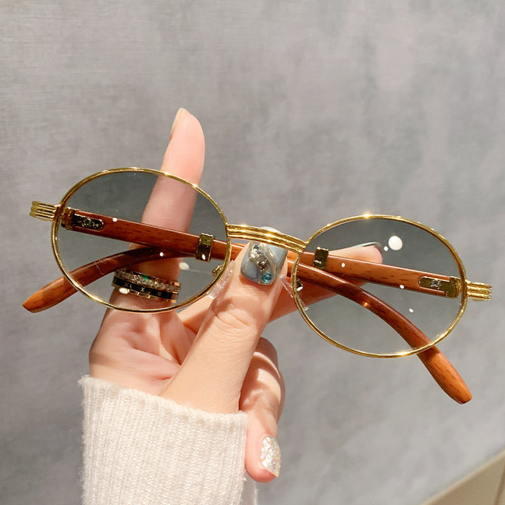 Women's Vintage-Style Sunglasses with Wooden Inner Frame Bowlift
